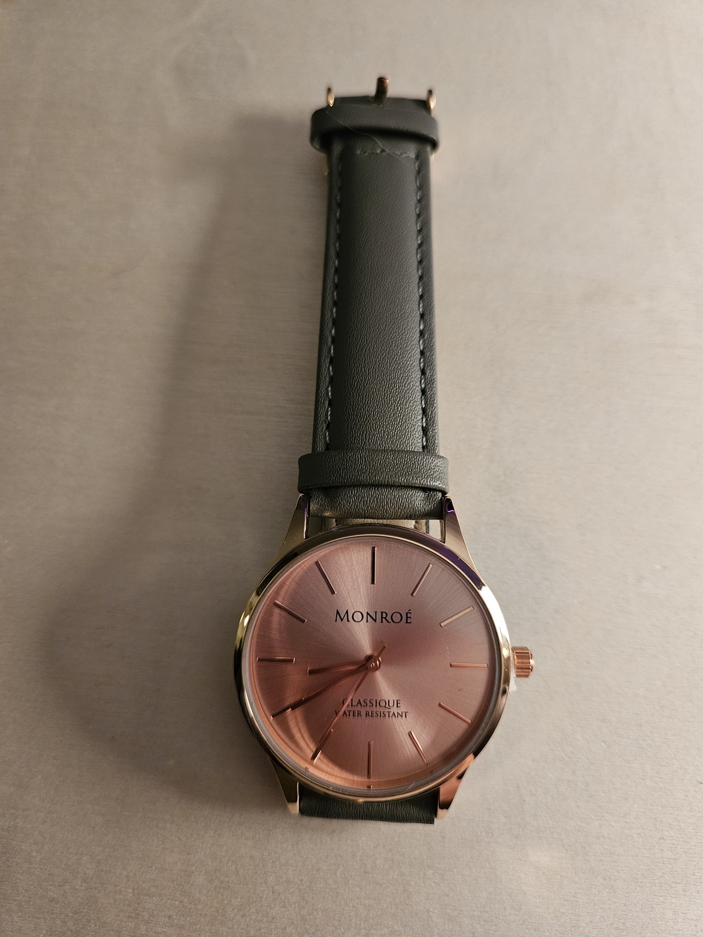 Monroe Rose Gold Dial Watch with Olive Green Strap